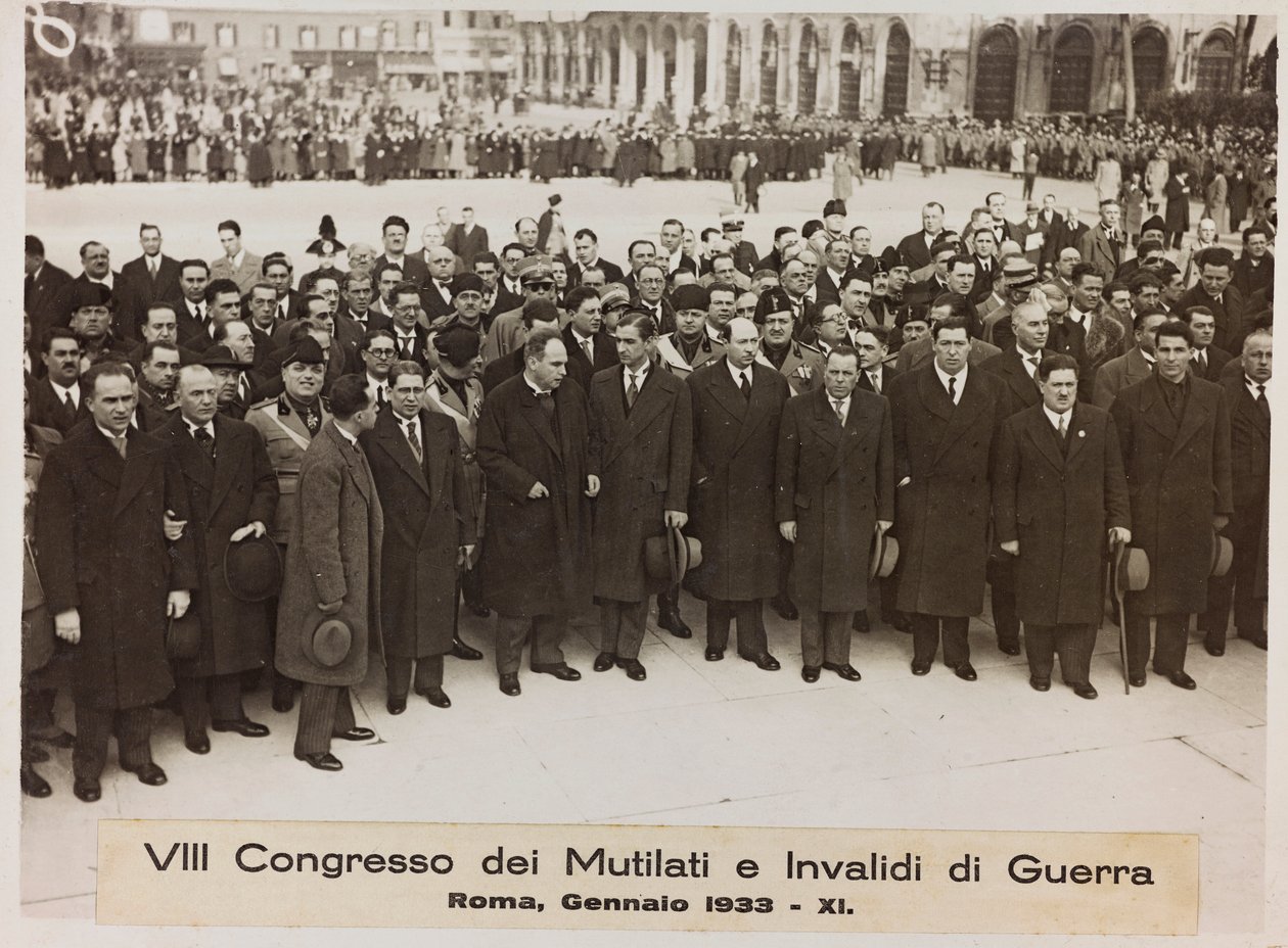 "VIII Kongres Okaleczonych i Inwalidów Wojennych - Rzym, styczeń 1933 - 11" (zdjęcie czarno-białe) autorstwa Romolo del Papa