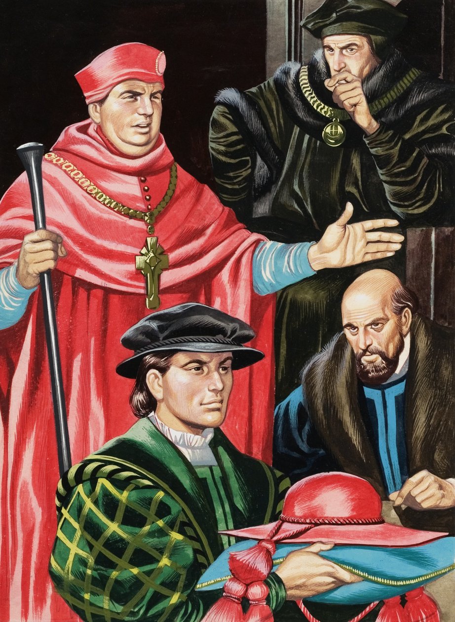 Kardynał Wolsey i Sir Thomas More autorstwa Ron Embleton