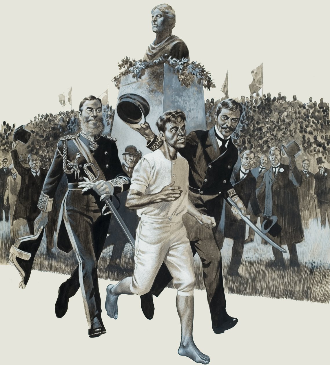 Spiridon Louis (gwasz na papierze) autorstwa Ron Embleton