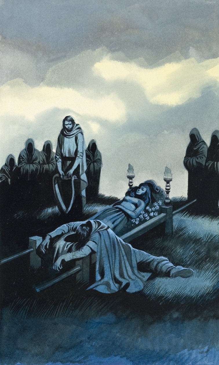 Tannhauser i Elizabeth (gwasz na papierze) autorstwa Ron Embleton