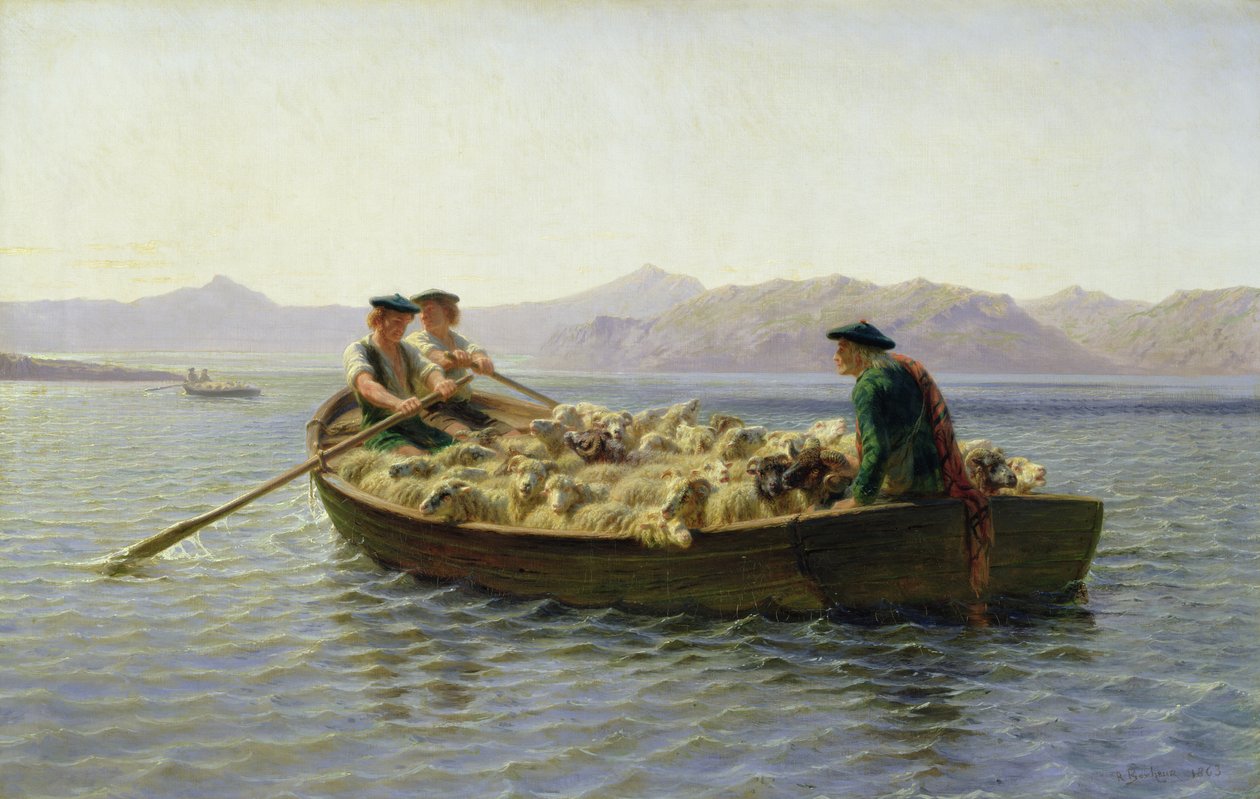 Łódź wiosłowa, 1863 autorstwa Rosa Bonheur