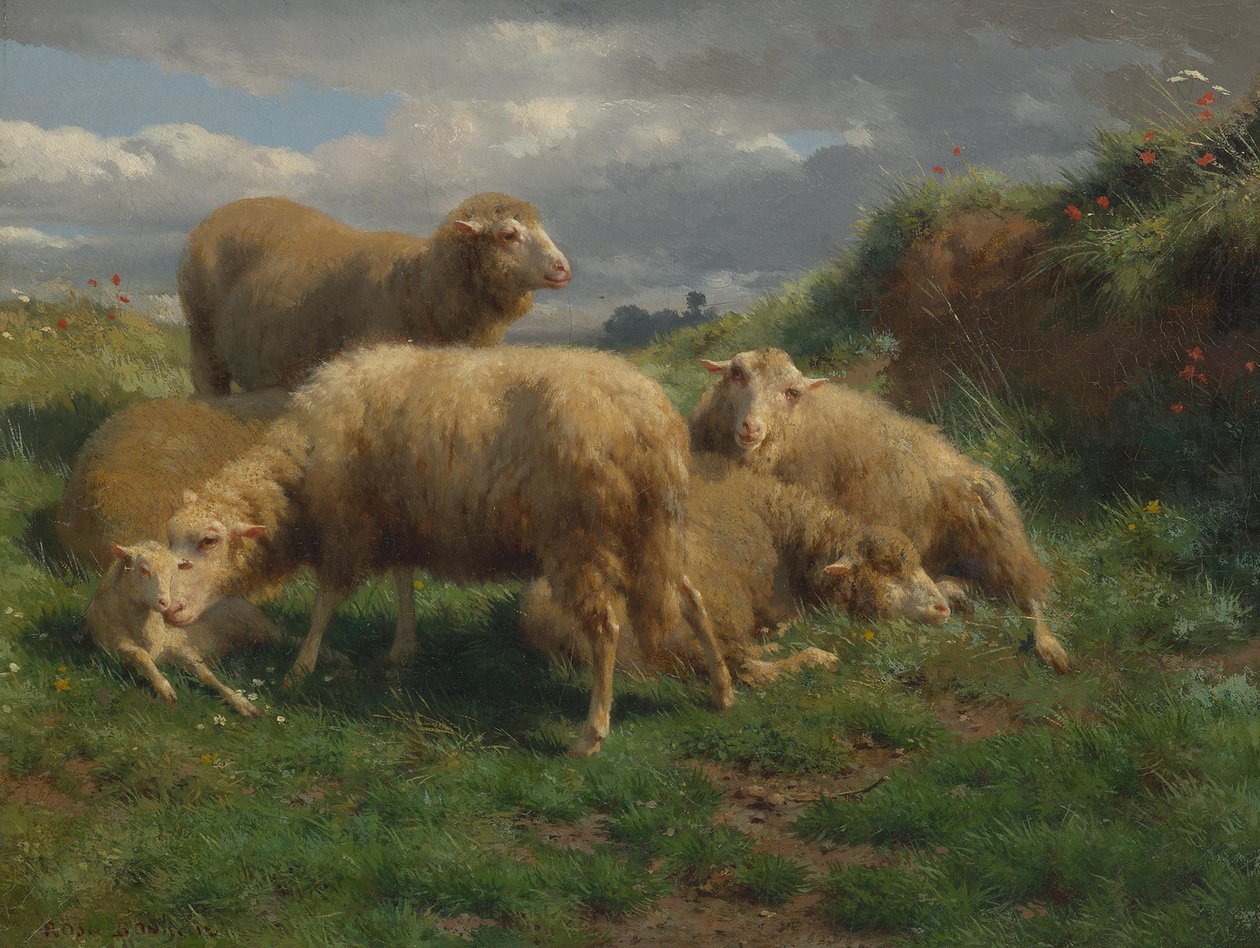 Krajobraz z owcami autorstwa Rosa Bonheur