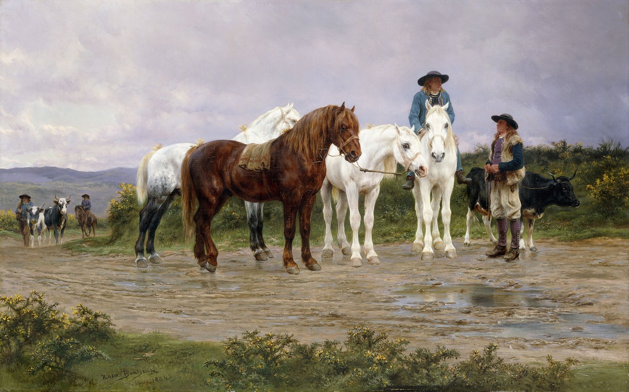 Rynek rolników w Pirenejach, 1884 autorstwa Rosa Bonheur