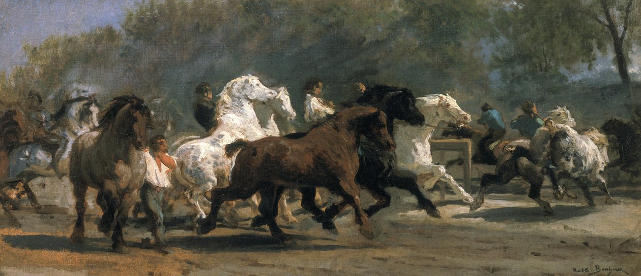 Studium dla Horsemarket, 1852-54 autorstwa Rosa Bonheur