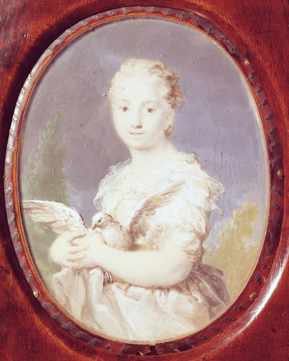 Młoda dziewczyna z gołębiem autorstwa Rosalba Giovanna Carriera