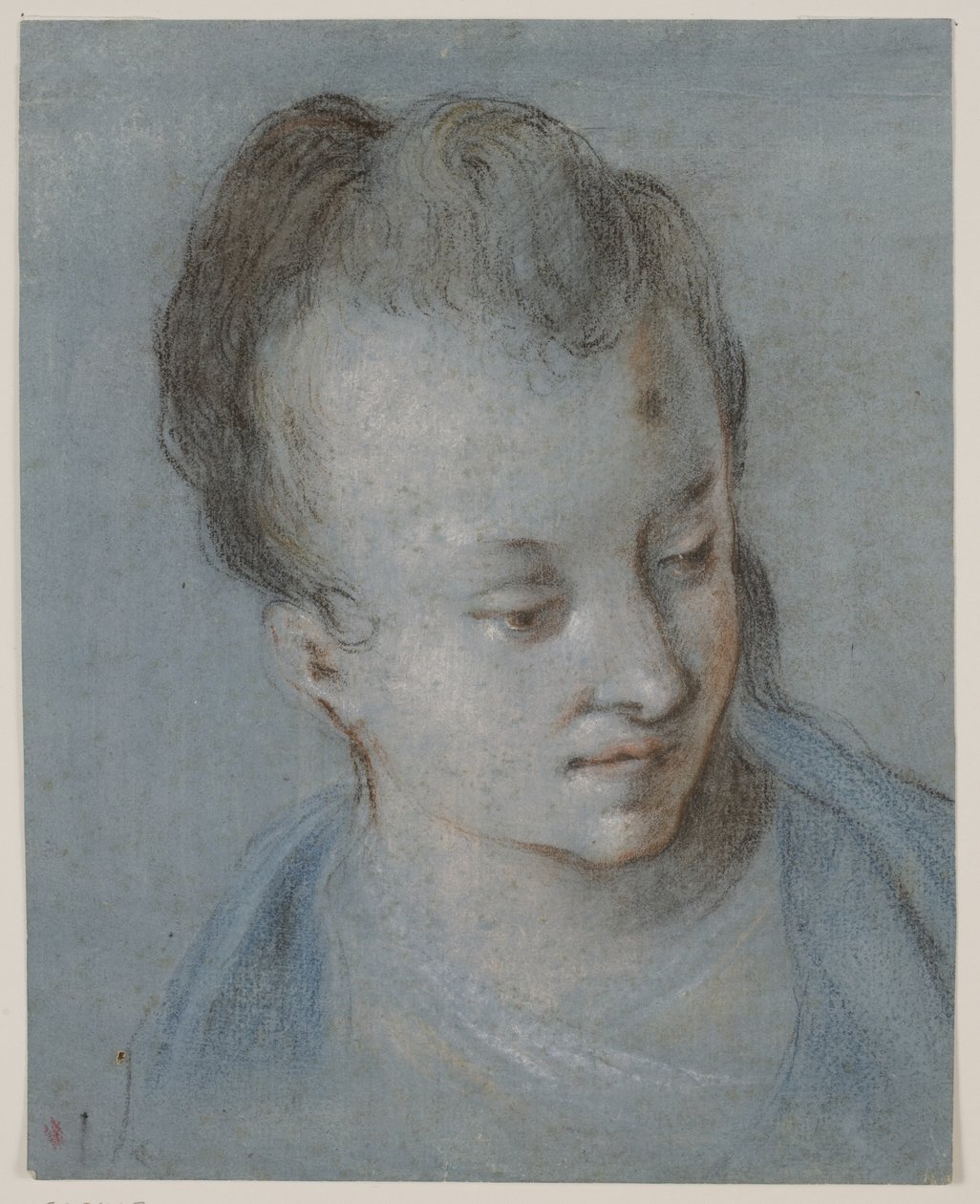 Głowa kobiety zwrócona w prawo autorstwa Rosalba Carriera