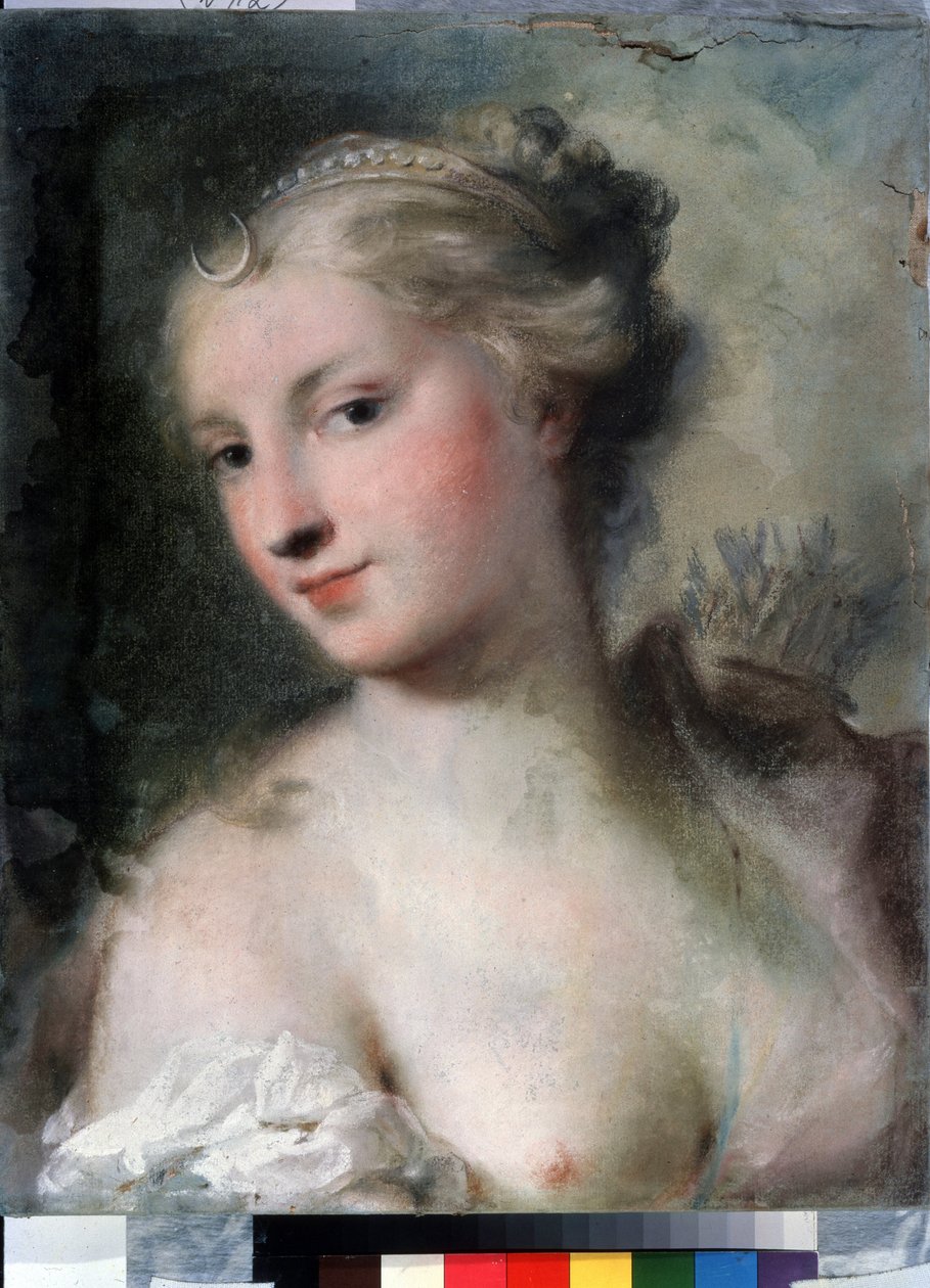 "Diana" (Diana) Pastelowy obraz Rosalby Giovanna Carriera (1657-1757) ok. 1746 Muzeum Puszkina, Moskwa autorstwa Rosalba Giovanna Carriera