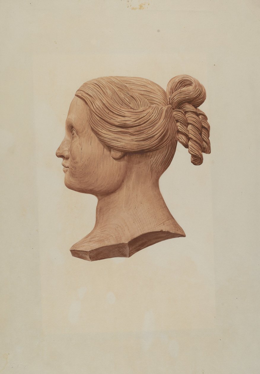 Rzeźbiona sylwetka kobiety autorstwa Rosamond P. Gray