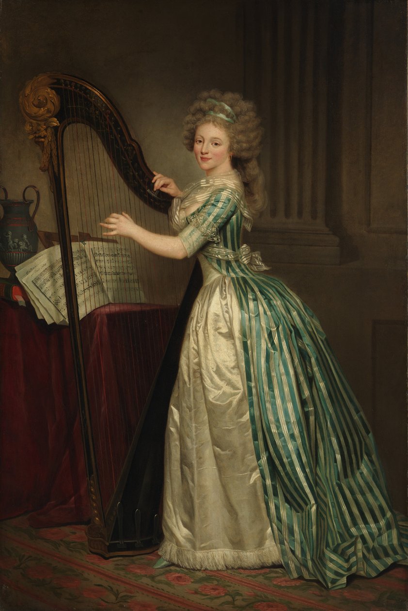 Autoportret z harfą, 1791 autorstwa Rose Adelaide Ducreux