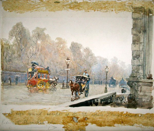 Grosvenor Place w deszczowy dzień autorstwa Rose Maynard Barton