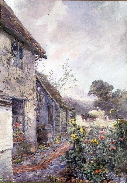 Podejścia Haycart (akwarela) autorstwa Rose Maynard Barton
