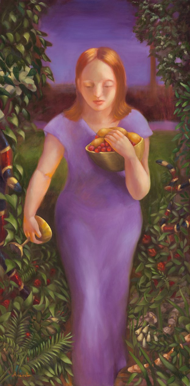 Psalm 23: W obecności moich wrogów, 2008 (olej na płótnie) autorstwa Rosemarie Adcock
