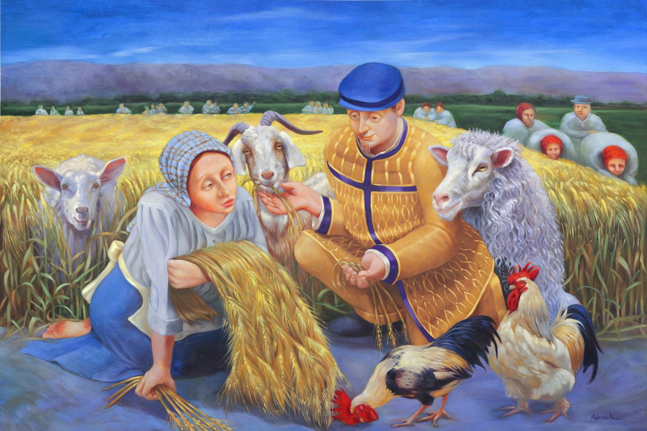 Ruth and the Barley Harvest, 2014 (olej na płótnie) autorstwa Rosemarie Adcock