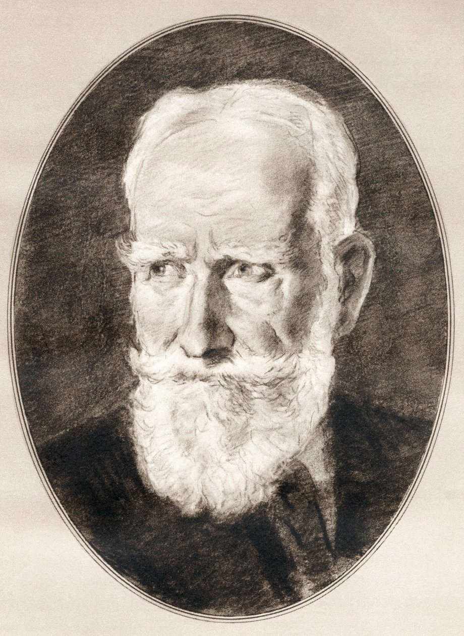 George Bernard Shaw, z „Żywych biografii sławnych mężczyzn”. autorstwa Ross Gordon