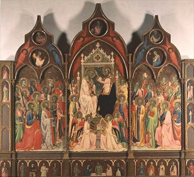 Koronacja Dziewicy (tempera na płycie) autorstwa Rossello di Jacopo Franchi