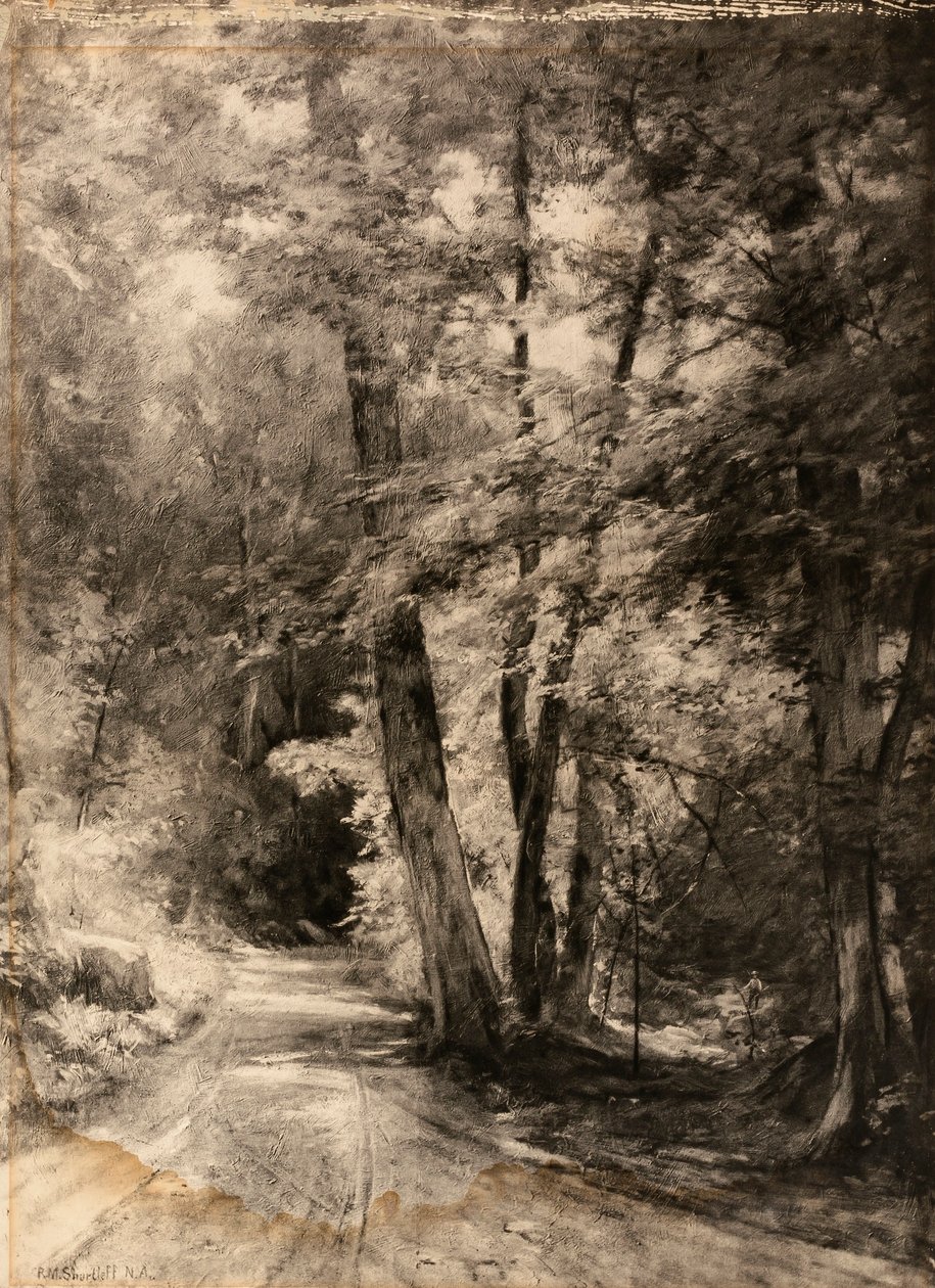 Fotograwiura obrazu przedstawiającego scenę leśną autorstwa Roswell Morse Shurtleff