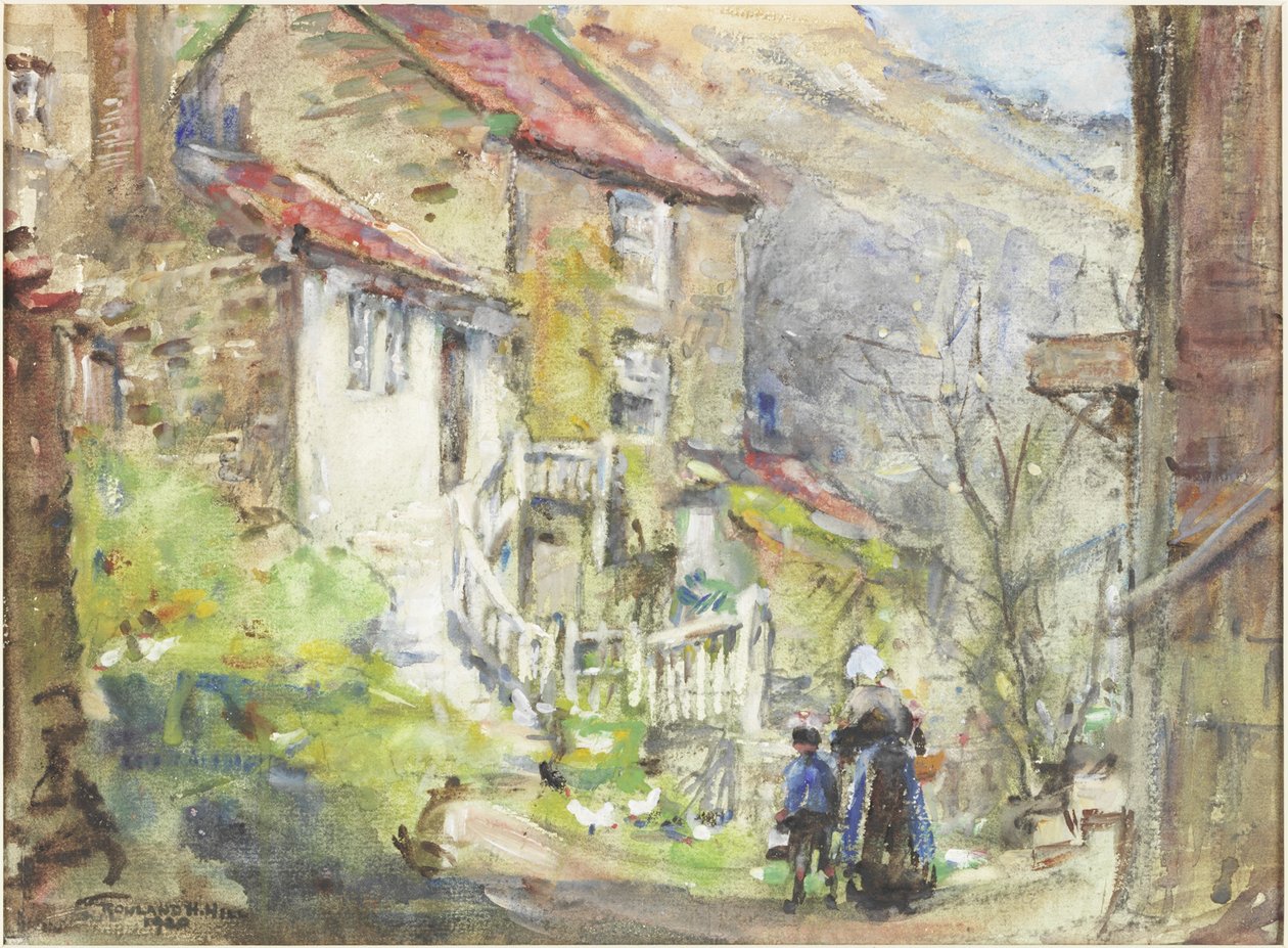 A Runswick Cottage (akwarela i bodycolour na papierze) autorstwa Rowland Henry Hill