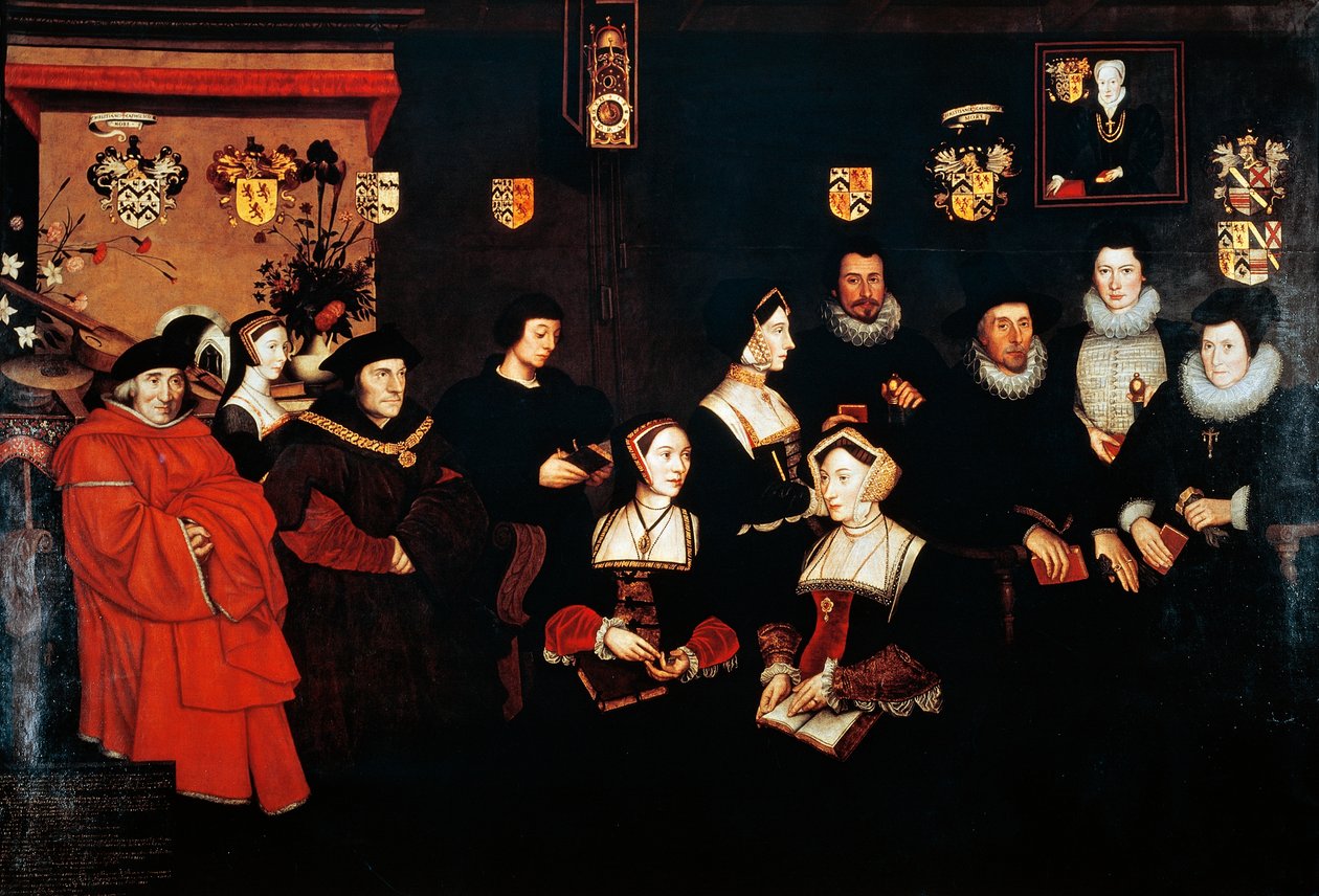Sir Thomas More, jego ojciec, domostwo i potomkowie, ok. 1593 r. autorstwa Rowland Lockey