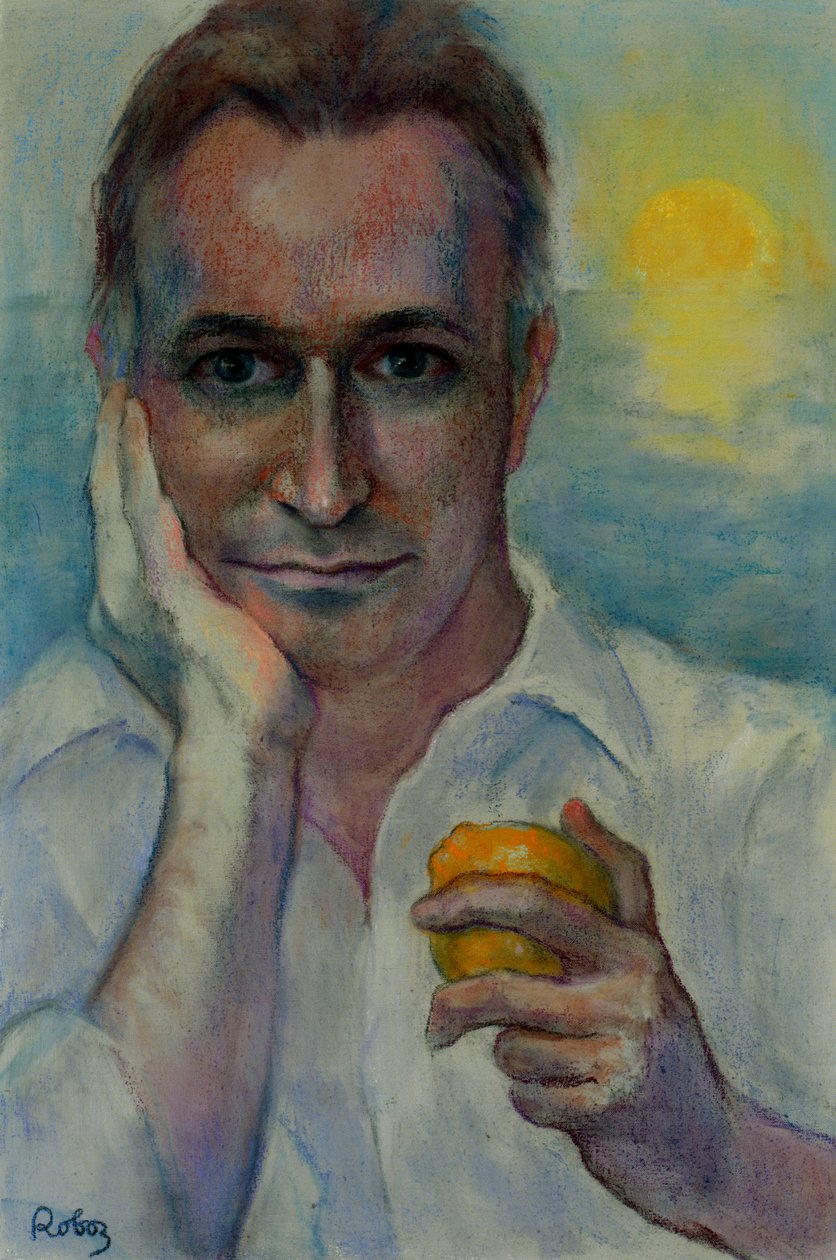 Portret Andrew OHagana autorstwa Zsuzsi Roboz w pastelach c autorstwa Rudolf Eichstaedt