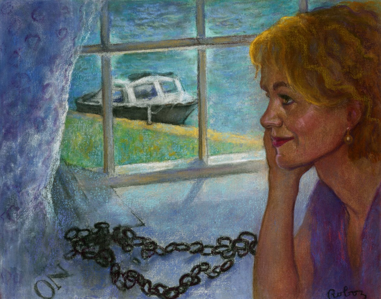 Portret Sally Emerson autorstwa Zsuzsi Roboz w pastelach c autorstwa Rudolf Eichstaedt