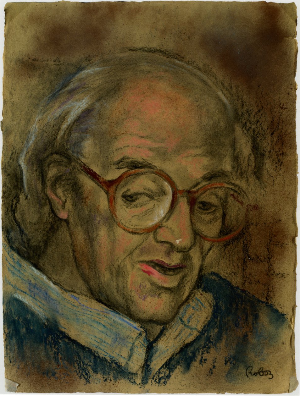 Portret Sir Johna Mortimera autorstwa Zsuzsiego Roboza w pastelach autorstwa Rudolf Eichstaedt
