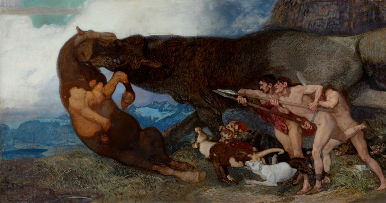 Walka z potworem, 1903 autorstwa Rudolf Jettmar