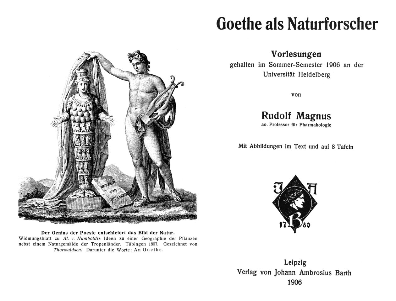 Frontyspis i strona tytułowa książki Rudolfa Magnusa autorstwa Rudolf Magnus
