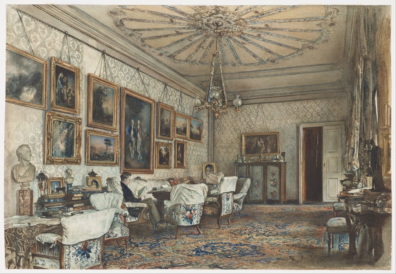 Salon w mieszkaniu hrabiego Lanckorońskiego w Wiedniu autorstwa Rudolf von Alt