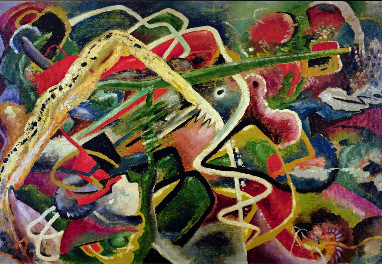 Furioso 9, ok. 1917 (olej na płycie) autorstwa Rudolf Bauer