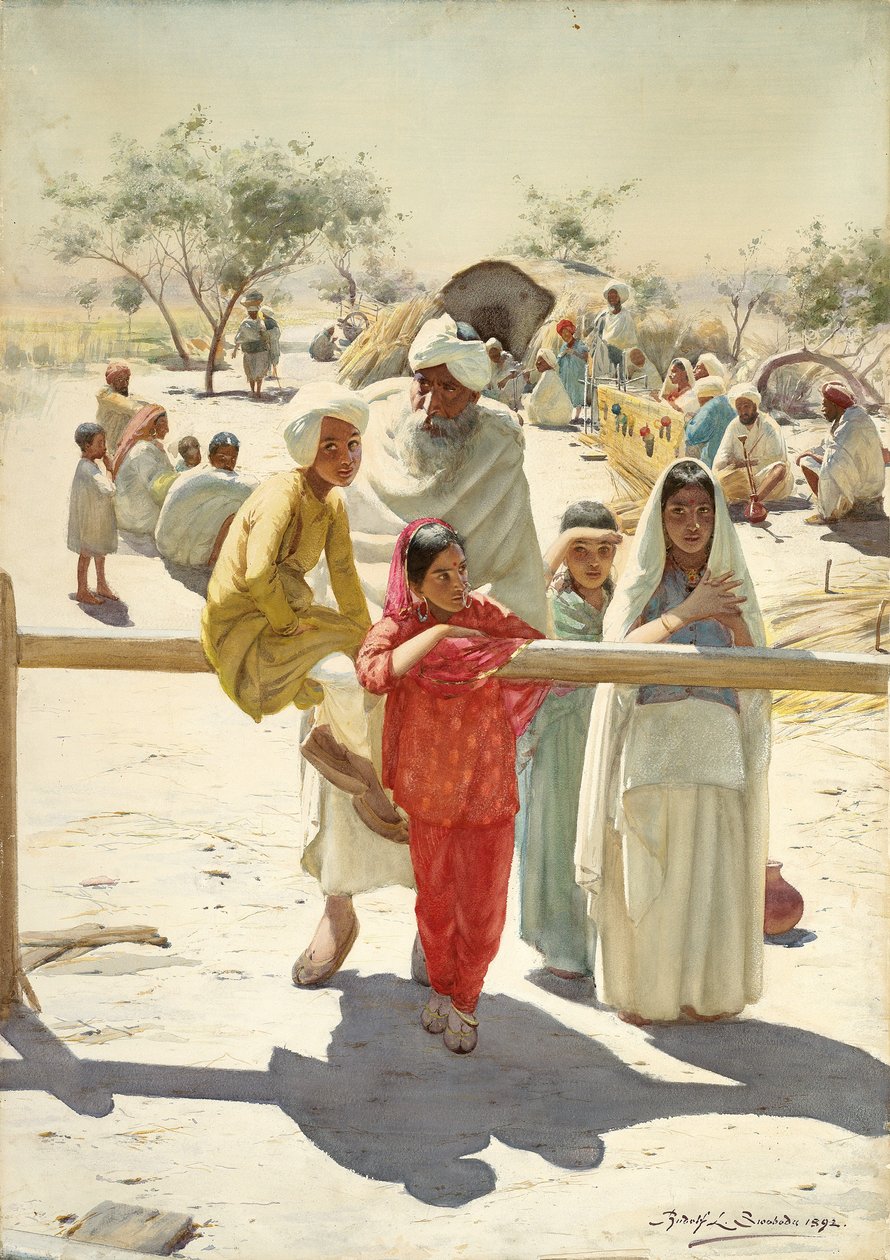 Zerknięcie na pociąg, Indie, 1892 autorstwa Rudolf Der G. Swoboda