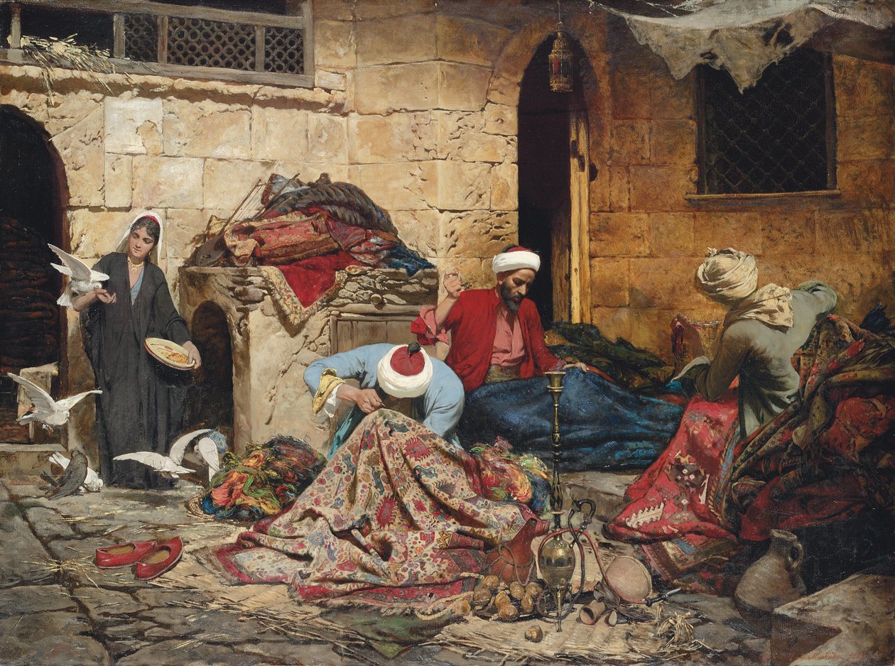 Naprawiacze dywanów, 1883 autorstwa Rudolf Der G. Swoboda