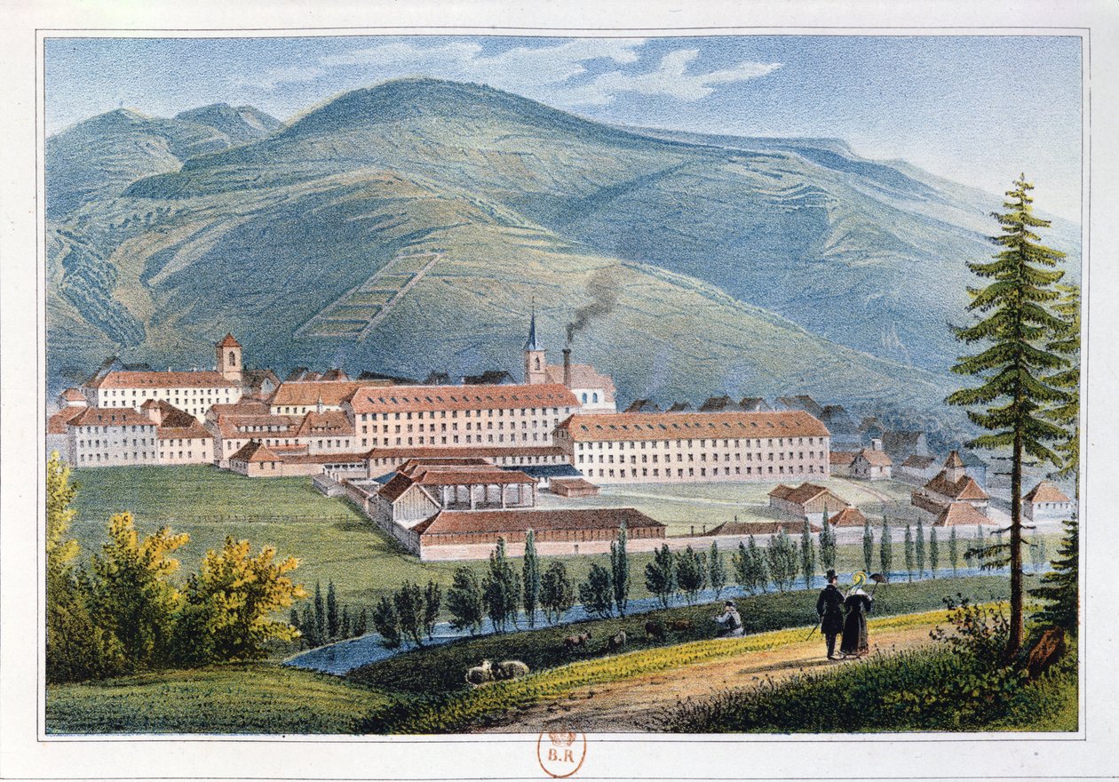 Fabryka panów Hartmanna i Filsa, Munster, Alzacja, Francja, 1842 autorstwa Rudolf Huber