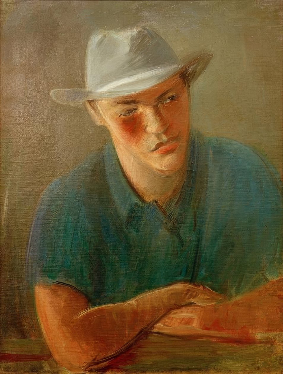 Portret mężczyzny w kapeluszu autorstwa Rudolf Levy