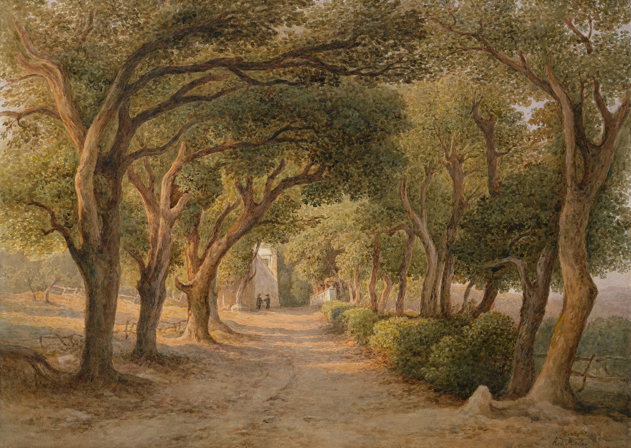 Castel Gandolfo (akwarela na papierze) autorstwa Rudolf Müller
