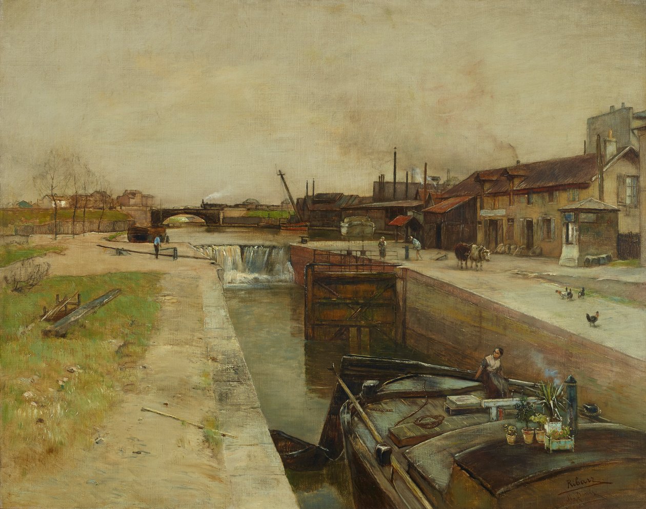 Zamek na kanale St. Denis autorstwa Rudolf Ribarz