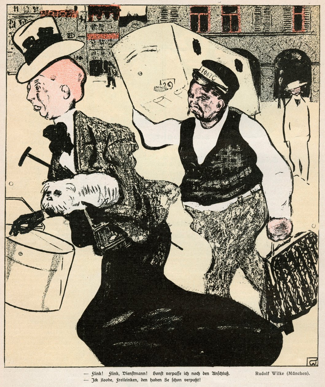 „Dama i Portier”, 1898 autorstwa Rudolf Wilke