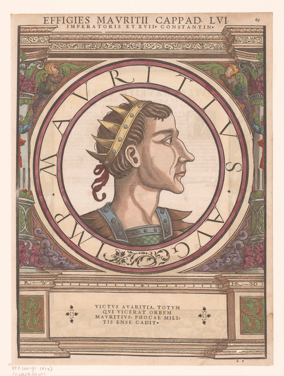 Portret Mauritiusa Kapadocji w oprawie architektonicznej autorstwa Rudolf Wyssenbach