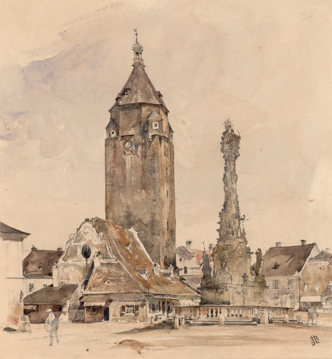 Stary ratusz w Korneuburgu autorstwa Rudolf von Alt