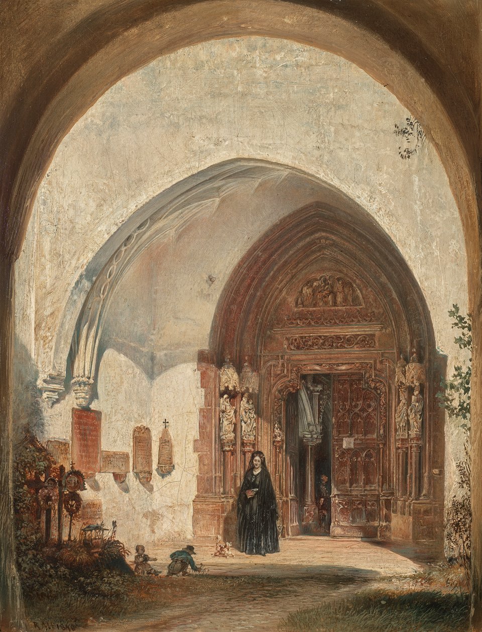 Portal kolegiaty Nonnberg w Salzburgu autorstwa Rudolf von Alt