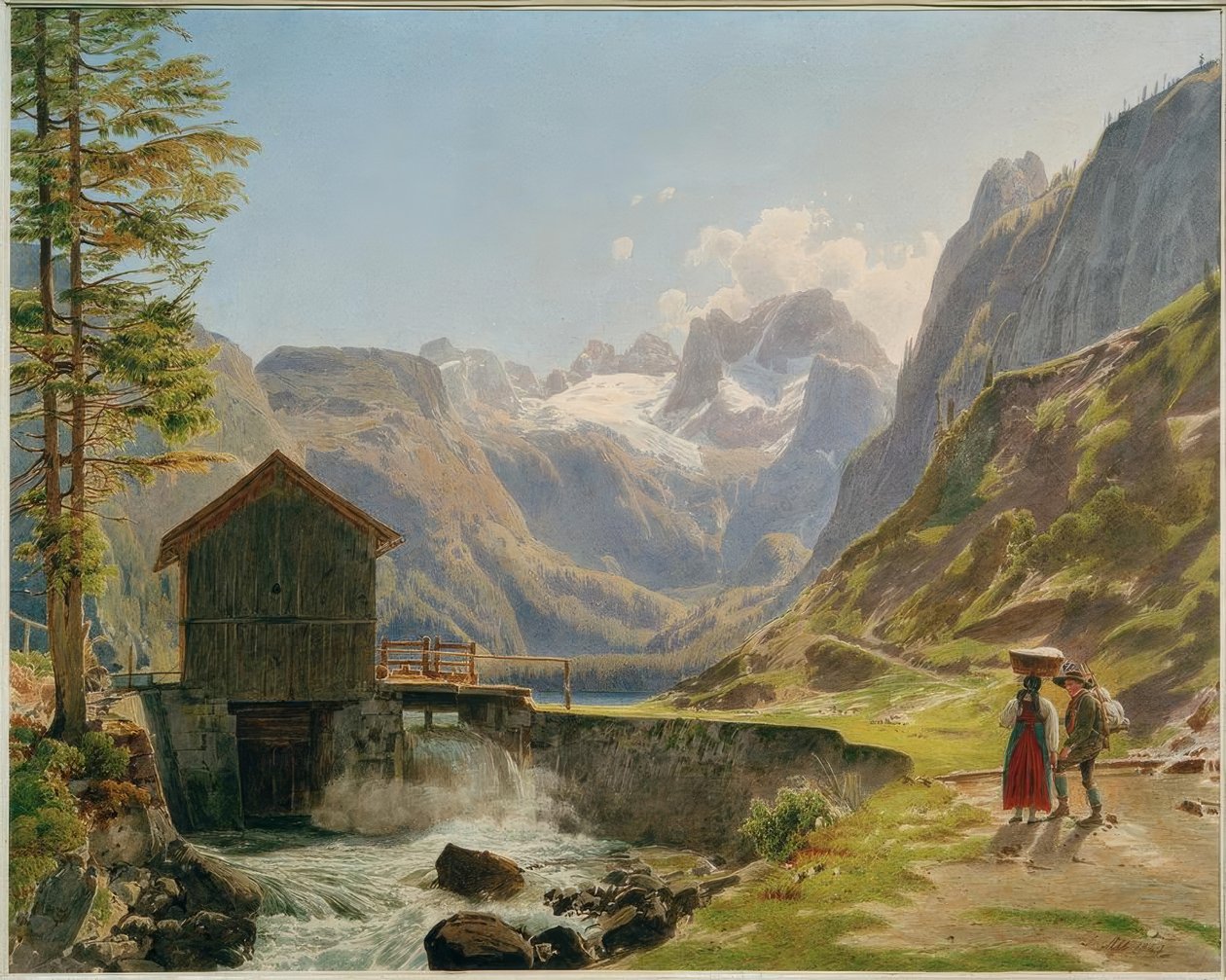 Dachstein w Salzkammergut z Vorderen Gosausee autorstwa Rudolf von Alt