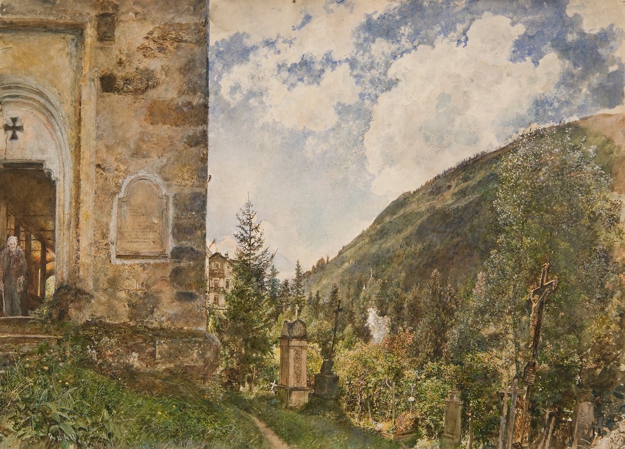 Cmentarz w Gastein autorstwa Rudolf von Alt