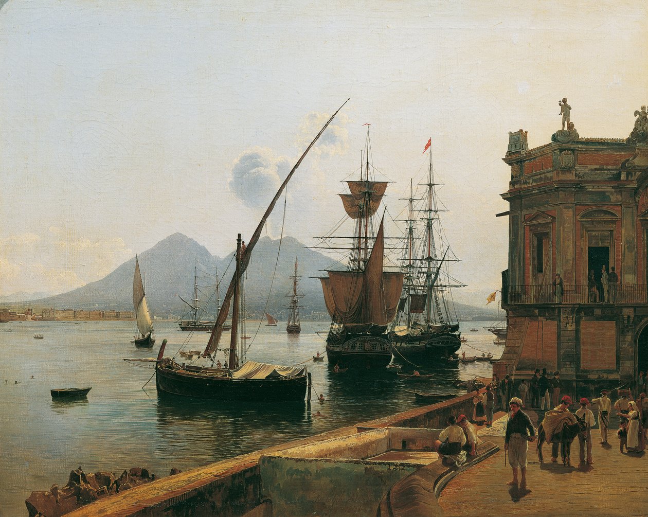 Port w Neapolu z Wezuwiuszem autorstwa Rudolf von Alt
