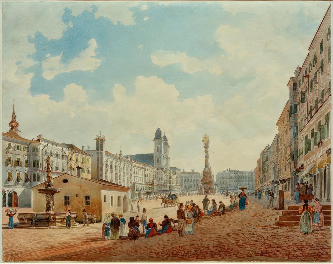 Główny plac w Linz autorstwa Rudolf von Alt