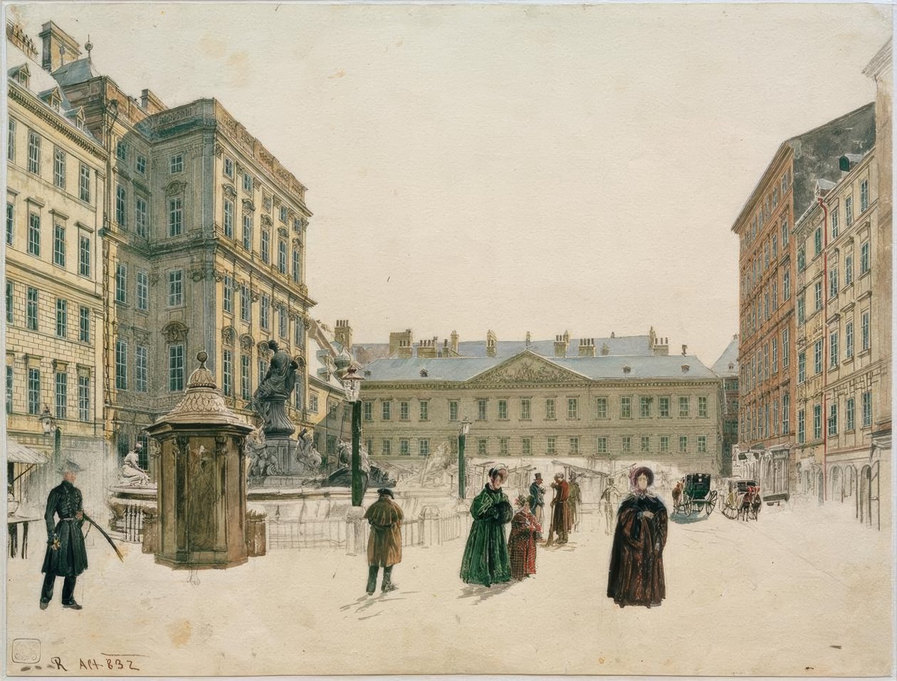 Nowy Rynek w Wiedniu autorstwa Rudolf von Alt