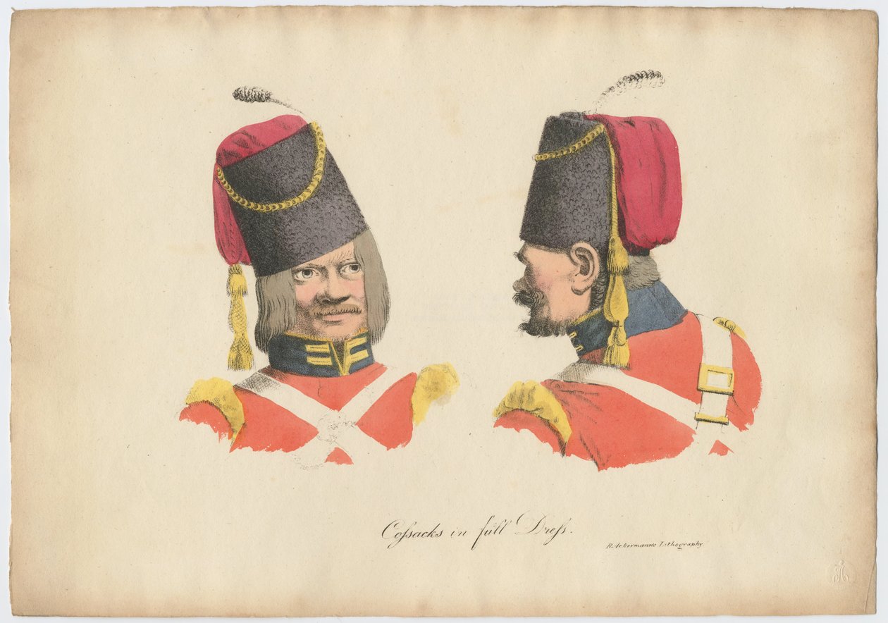 Mundur kozacki, 1820 autorstwa Rudolph Ackermann