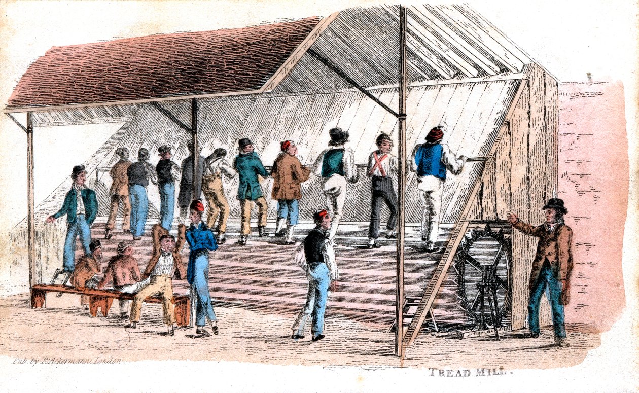 Bieżnia w więzieniu Brixton, Londyn, 1827 autorstwa Rudolph Ackermann