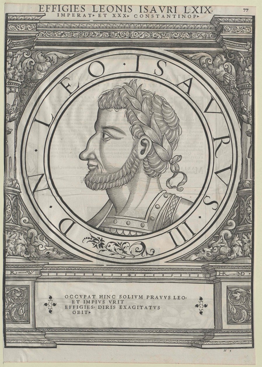 Cesarz wschodniorzymski Leon III (druk) autorstwa Rudolph Wyssenbach