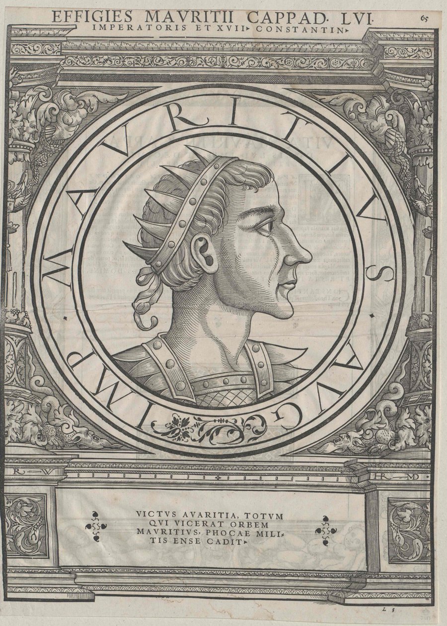 Cesarz wschodniorzymski Maurycy (druk) autorstwa Rudolph Wyssenbach