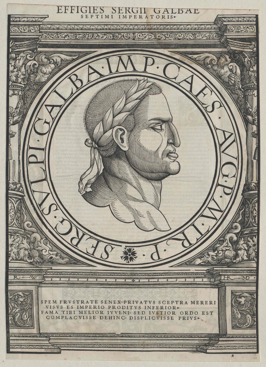 Cesarz rzymski Galba (druk) autorstwa Rudolph Wyssenbach
