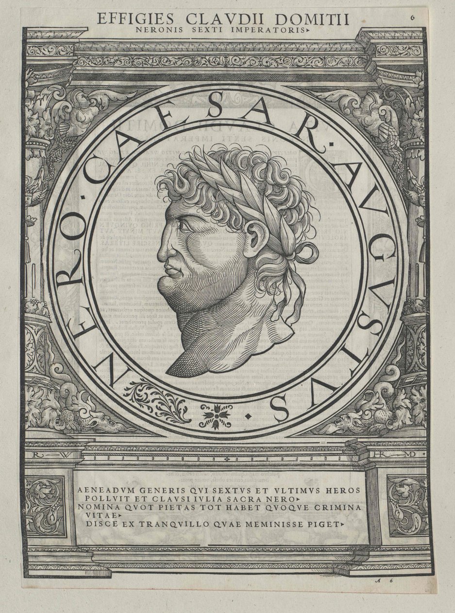 Cesarz rzymski Neron (druk) autorstwa Rudolph Wyssenbach